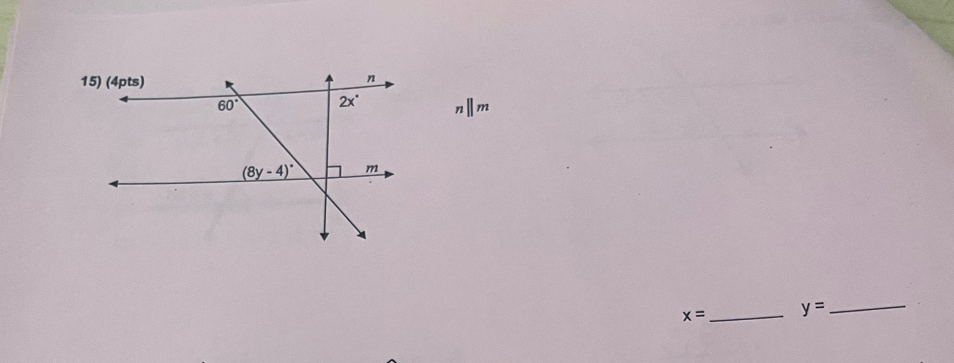 nparallel m
x= _ y= _