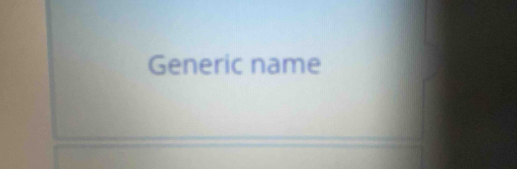 Generic name