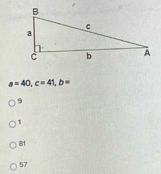 a=40, c=41, b=
9
1
81
57