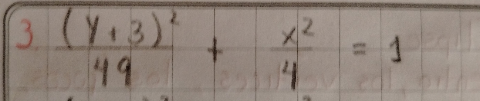 3 frac (y+3)^249+ x^2/4 =1