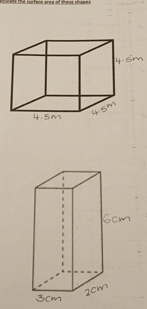 aiculate the surface area of these shapes