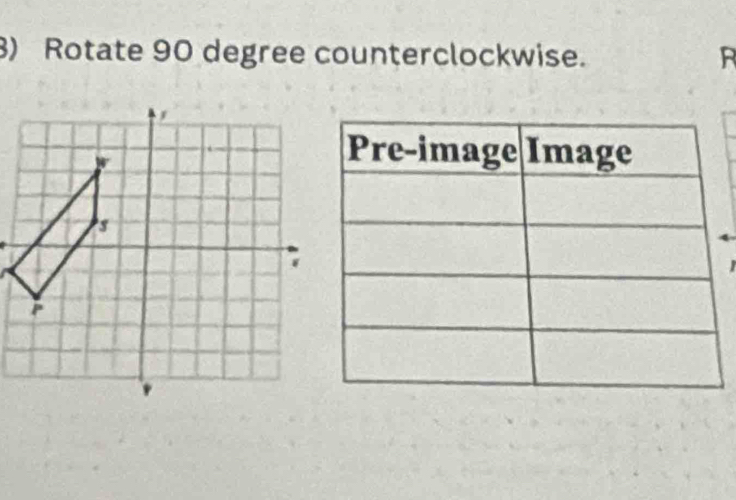 Rotate 90 degree counterclockwise. R