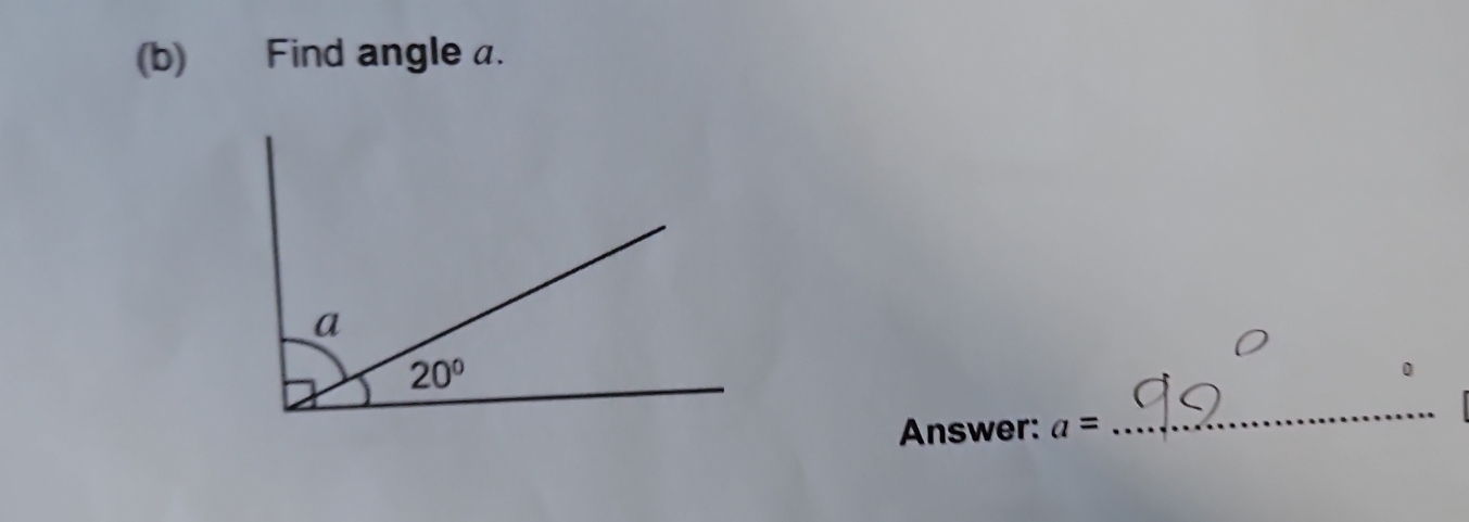 Find angle a.
。
Answer: a=
_