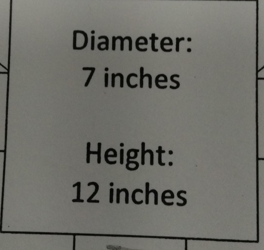 Diameter:
7 inches
Height:
12 inches