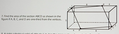 Solved: Find the area of the section ABCD as shown in the figure if A ...