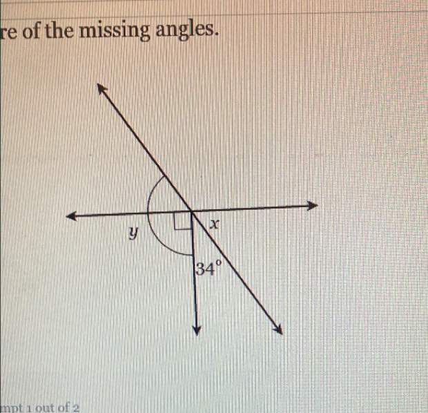 re of the missing angles.
mpt 1 out of 2