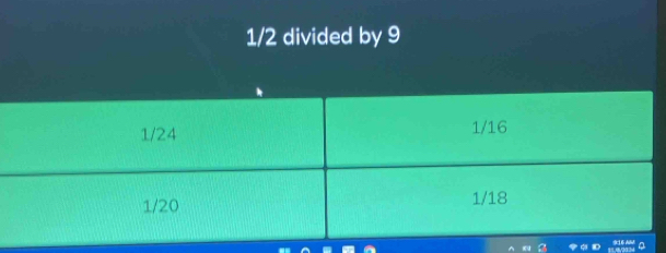 1/2 divided by 9