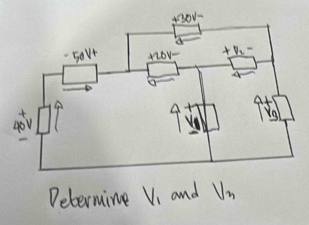 Determine V_1 and V_3