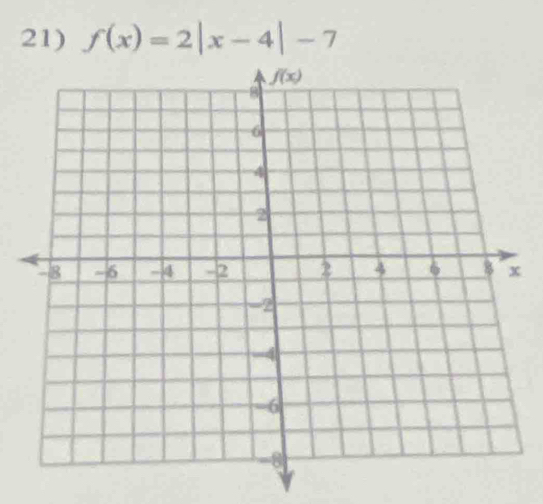 f(x)=2|x-4|-7