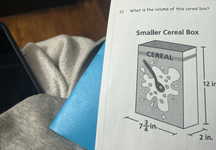 What is the volume of this cereal box?
12 in
.