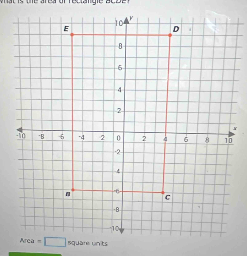 what is the area of rectangle BCDE?