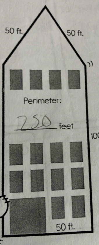 50 ft. 50 ft. 
Perimeter: 
_feet
10
50 ft.