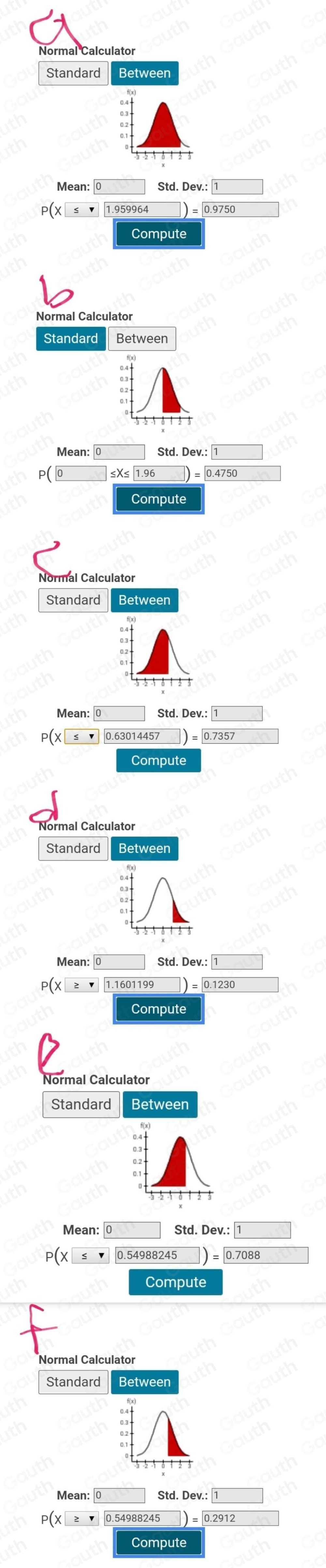 Solved: Given that z is a standard normal random variable, find z for ...