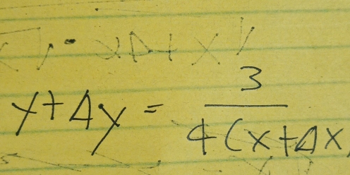 y+4y= 3/4(x+4x 