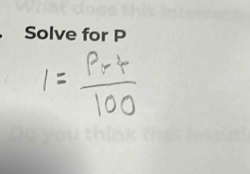 Solve for P