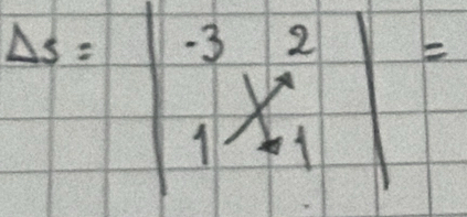 Delta s=beginvmatrix -3&2 1&x^2endvmatrix =