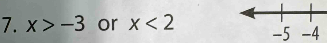 x>-3 or x<2</tex>
-5