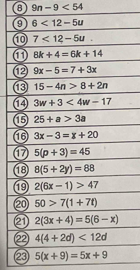 8 9n-9<54</tex>
23