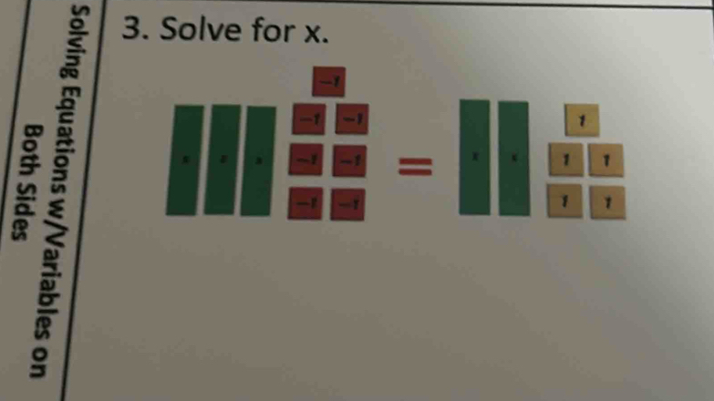 Solve for x. 
2 5