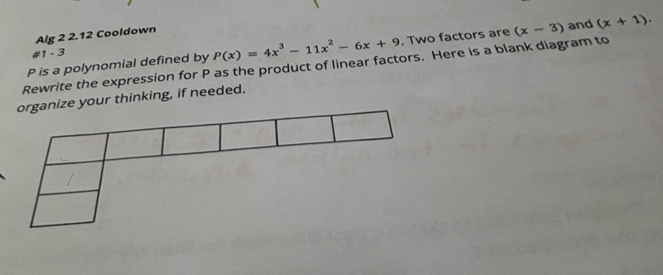 Solved: Alg 2 2.12 Cooldown #1 - 3 Rewrite the expression for P as the ...