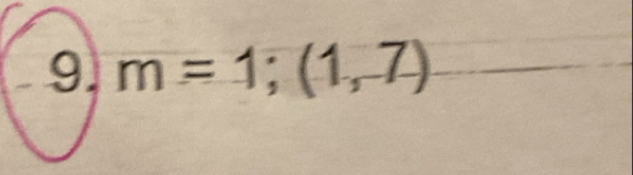 m=1;(1,7)