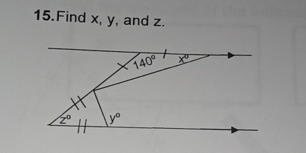 Find x, y, and z.