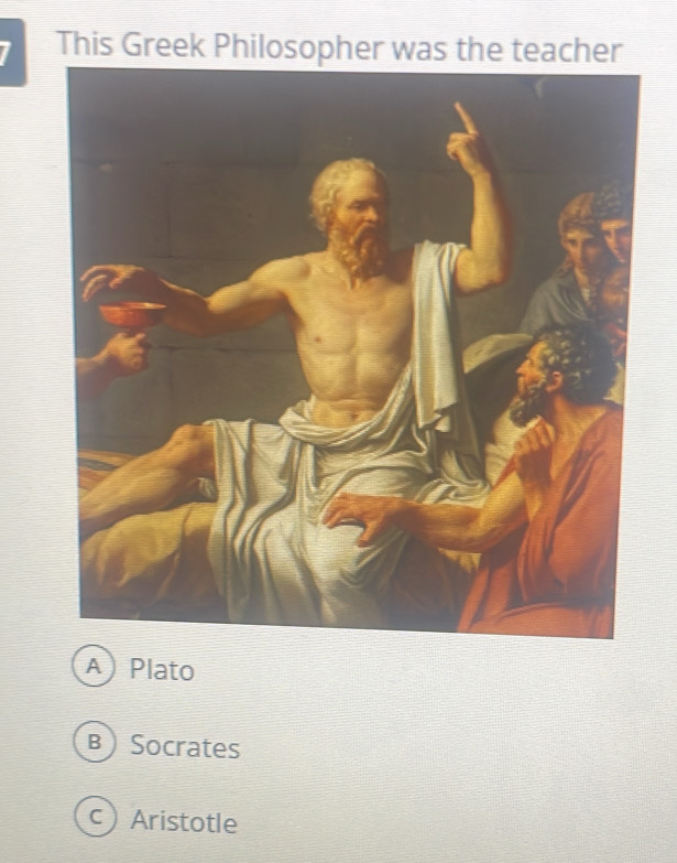 This
APlato
BSocrates
cAristotle