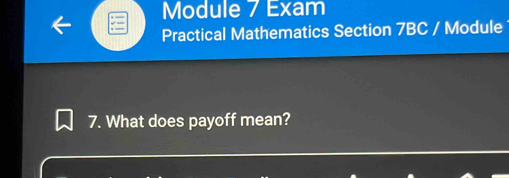Solved: Module 7 Exam Practical Mathematics Section 7BC / Module 7 ...