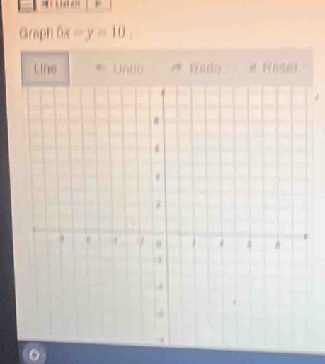 Graph 6x-y=10
Line Undo Redo x Resel