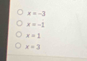 x=-3
x=-1
x=1
x=3