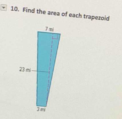 Find the area of each trapezoid