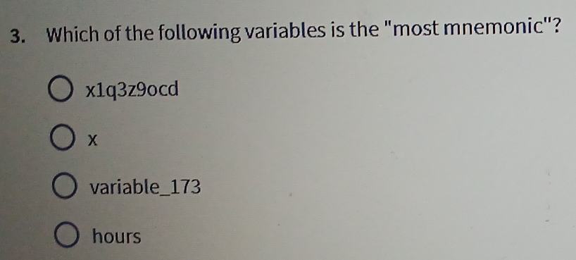 Solved: Which of the following variables is the 
