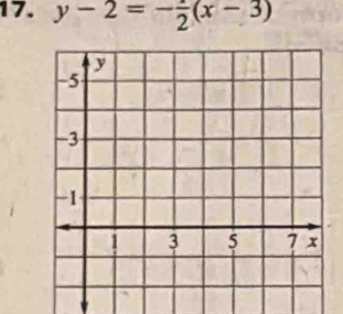 y-2=- 1/2 (x-3)