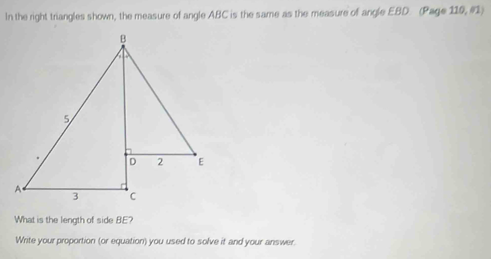 Solved: In the right triangles shown, the measure of angle ABC is the ...