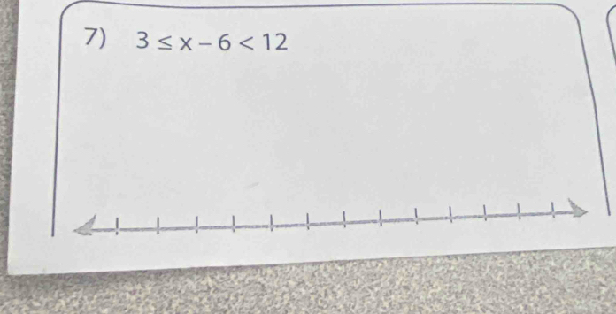 3≤ x-6<12</tex>