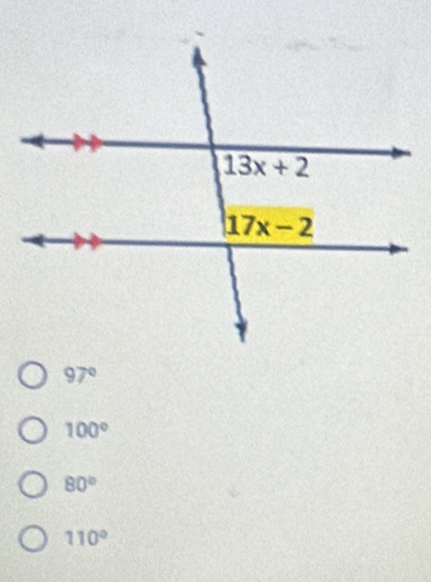 97°
100°
80°
110°