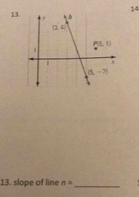 14
13.
13. slope of line n= _