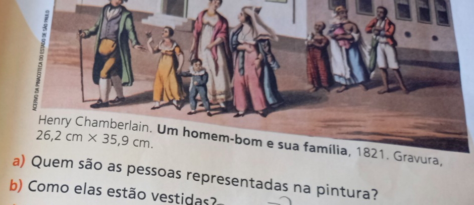 as pessoas representadas na pintura?
b) Como elas estão vestidas?