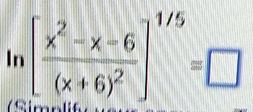 ln [frac x^2-x-6(x+6)^2]^1/6=□