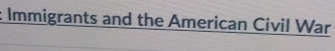Immigrants and the American Civil War