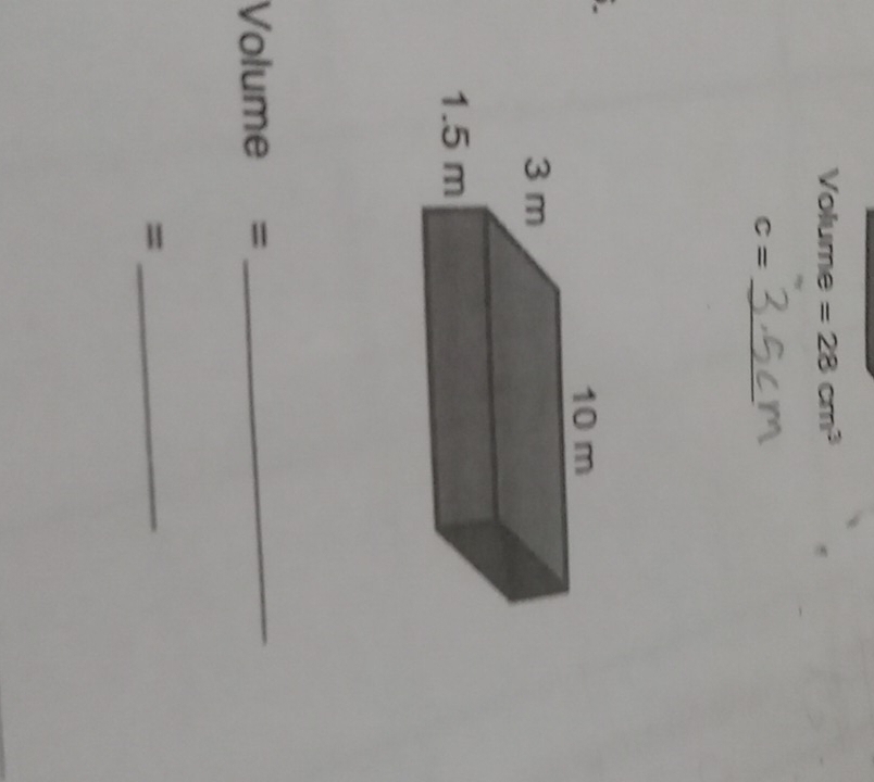 Volume =28cm^3
_ C=
Volume =
_ 
_=