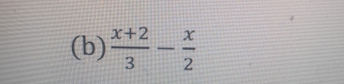  (x+2)/3 - x/2 