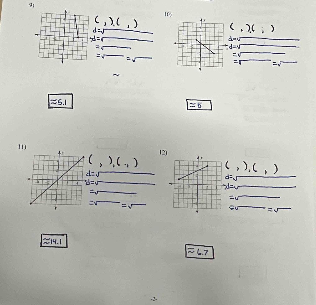 )
≈6
11) 12

≈14.1
≈6.7
-2 -