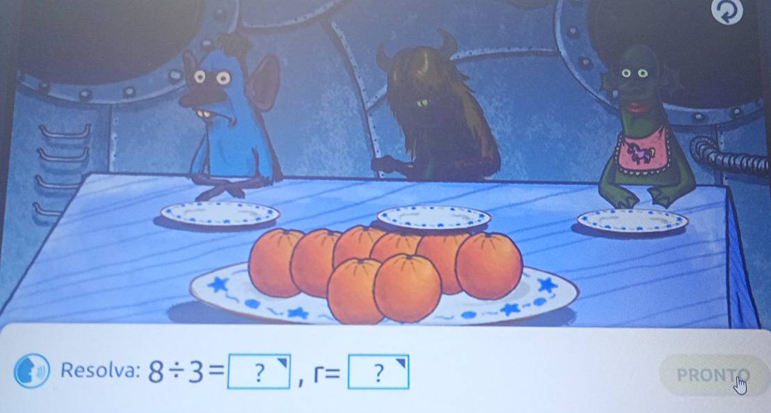 Resolva: 8/ 3= 2 r= ? PRONTO