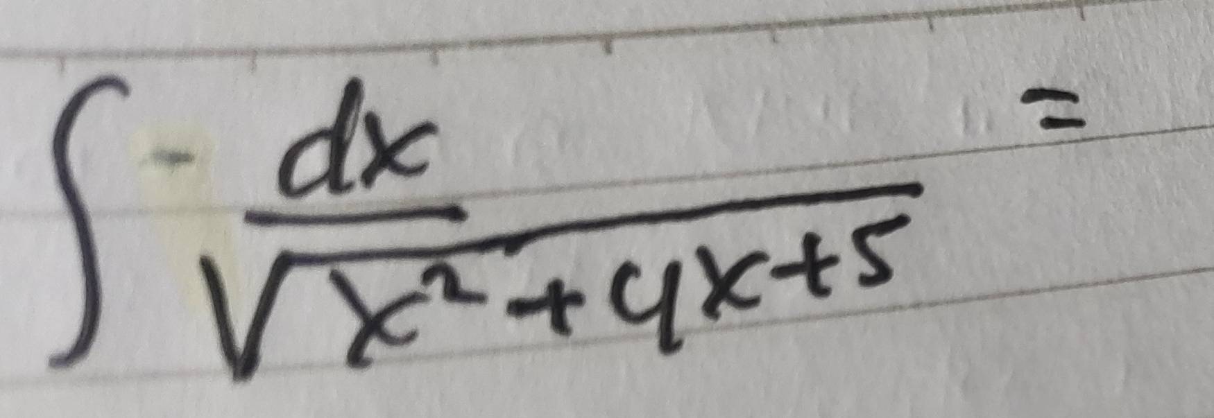 ∈t  dx/sqrt(x^2+4x+5) =