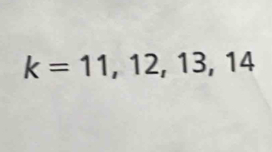 k=11,12,13,14