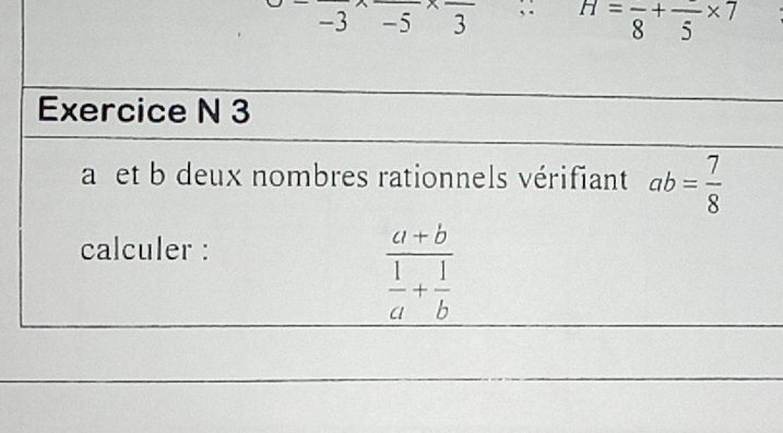 H=frac 8+frac 5* 7