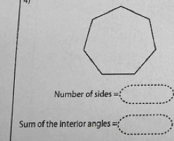 Number of sides =□
Sum of the interior angles =□°