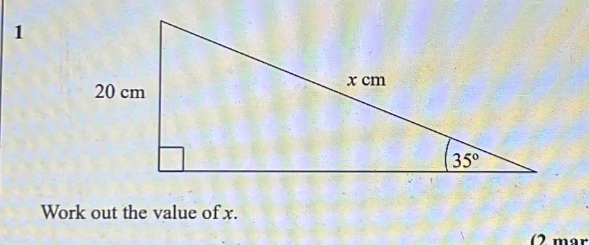 Work out the value of x.
(2 mär