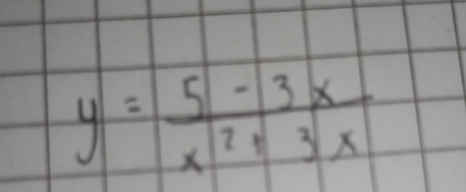 y= (5-3x)/x^2+3x 